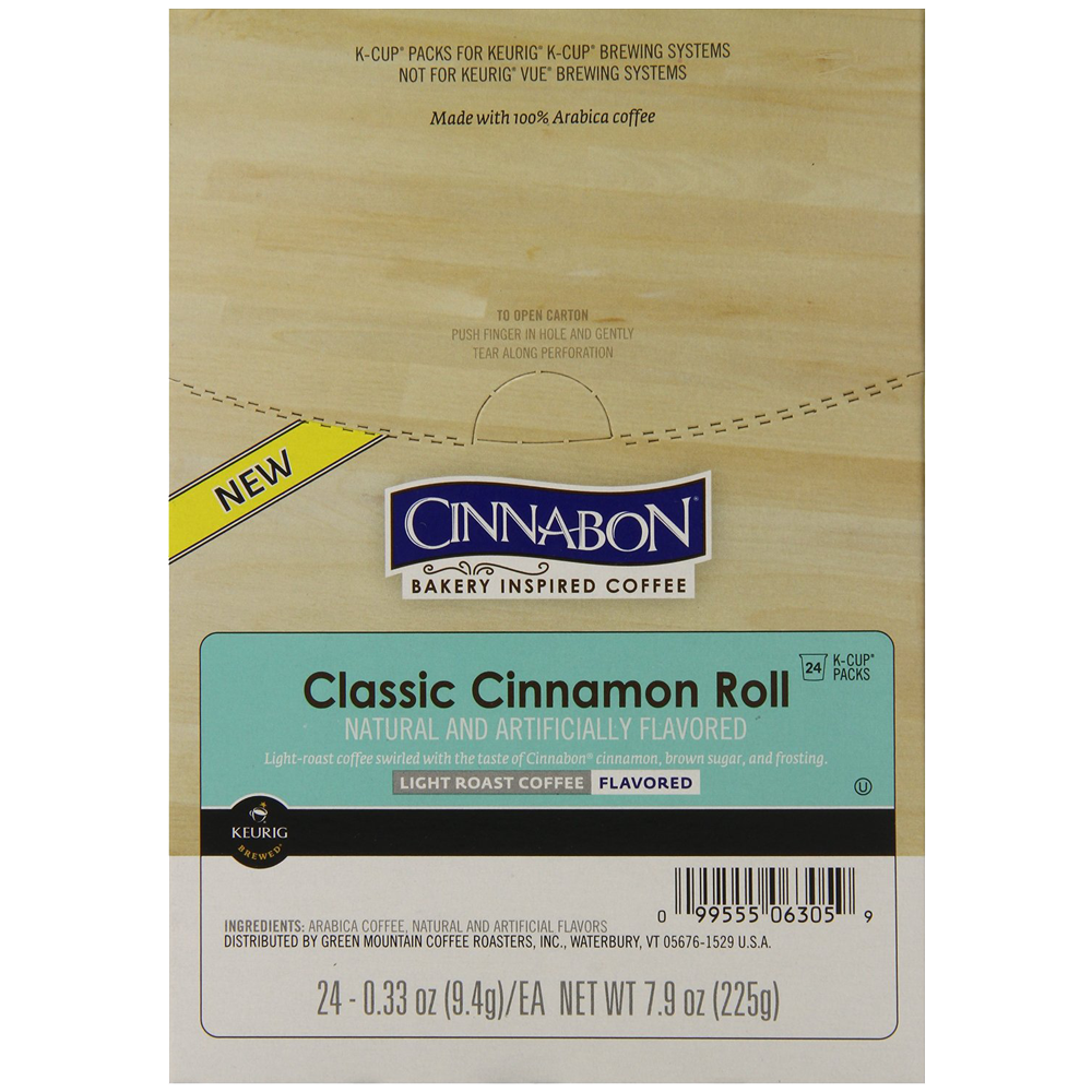 Cinnabon K-Cup Portion Pack for Keurig Brewers Classic Cinnamon